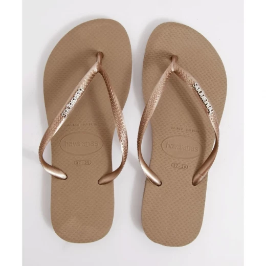 Havaianas Slim Logo Metallic Rose Gold/Rose Gold 37/38 Havaianas Slim Logo Metallic Rose Gold/Rose Gold 37/38