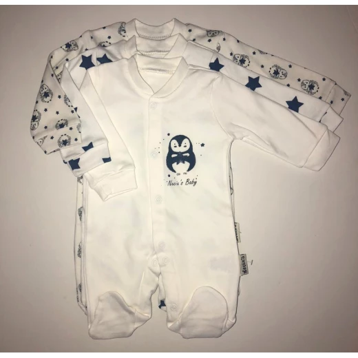 Necix's 3 Overall Set, Nay Blue & White for Newborns - Image 3