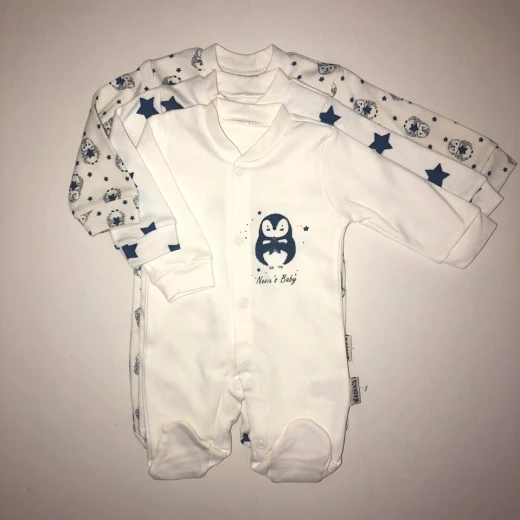 Necix's 3 Overall Set, Nay Blue & White for Newborns Necix's 3 Overall Set, Nay Blue & White for Newborns