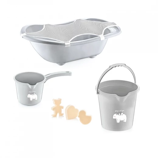 Baby Jem Baby Bath Set 5 pieces, Grey Baby Jem Baby Bath Set 5 pieces, Grey