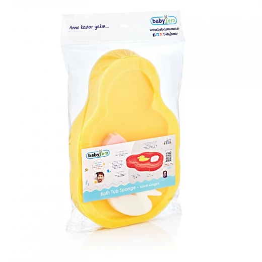 BabyJem Baby Bath Sponge Gentle Newborn Skin Care Yellow Color Soft & Absorbent - BabyJem - Image 2