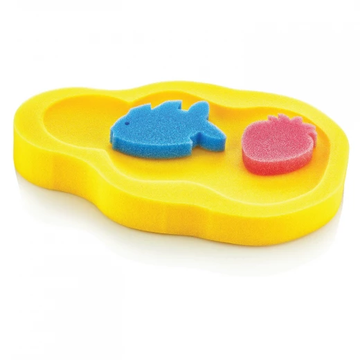 BabyJem Baby Bath Sponge Gentle Newborn Skin Care Yellow Color Soft & Absorbent