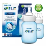 Philips Avent Classic Plus Feeding Bottle 2 Pack 260 ml, Blue - فيليبس افينت