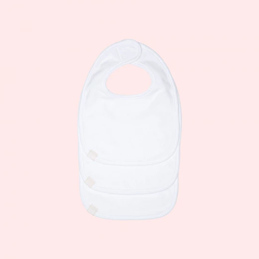 Lassig Newborn Bibs Plain- White Lassig Newborn Bibs Plain- White