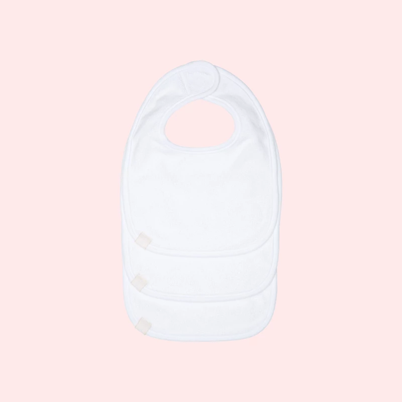 Lassig Newborn Bibs Plain- White - لاسيج