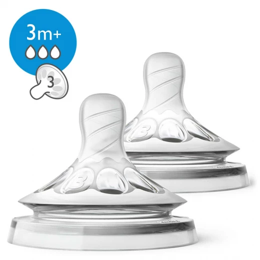 Philips Avent Natural Nipple 2 pcs, +3 m - فيليبس افينت - Image 3