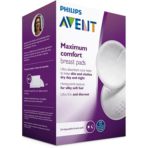 Philips Avent Disposable Breast Pads Day -24 Pieces Philips Avent Disposable Breast Pads Day -24 Pieces