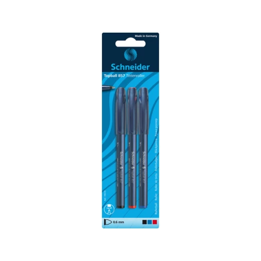 Schneider Ballpoint Pen Schneider Topball 857 0.6mm, 3 Pieces Schneider Ballpoint Pen Schneider Topball 857 0.6mm, 3 Pieces