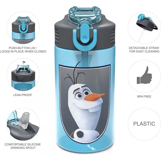 Zak Designs Frozen 2 Olaf 16 oz. Water Bottle With Straw - زاك ديزاينز - Image 3