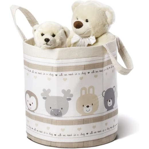 Italbaby Funny Friends Multicolor Round Toy Basket Italbaby Funny Friends Multicolor Round Toy Basket