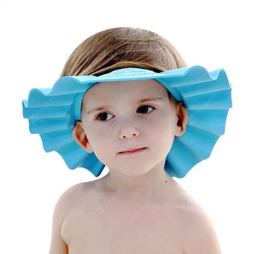 Adjustable Silicone Baby Shower Head Protector, Blue Color - Image 2