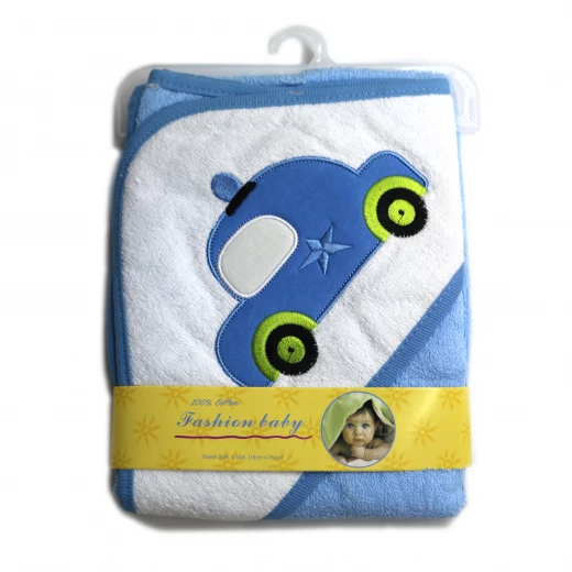 Fashion Baby Bath Towel Hooded Blue Car Fashion Baby Bath Towel Hooded Blue Car