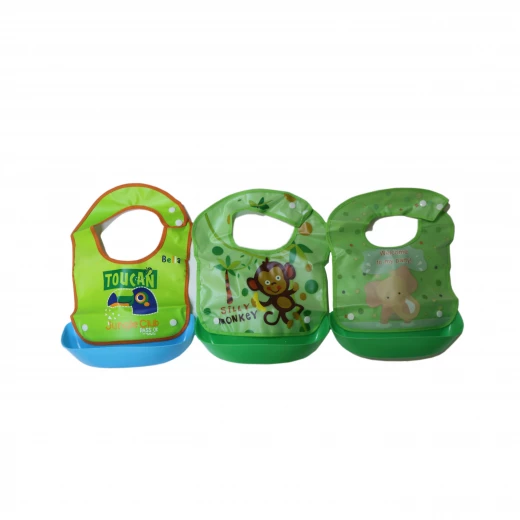Plastic Bib for Eating, Green, Assortment Plastic Bib for Eating, Green, Assortment