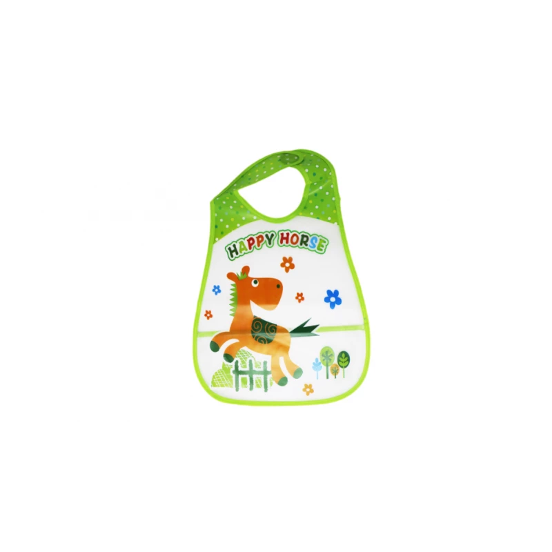 Plastic Baby Bib Waterproof, Happy Horse