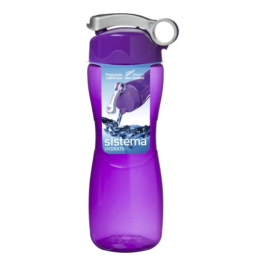 Sistema Hourglass Plastic Water Bottle, 645 ml, Purple Sistema Hourglass Plastic Water Bottle, 645 ml, Purple