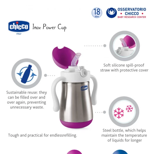 Chicco - Inox Power Cup 237ml - Blue - Chicco - Image 4