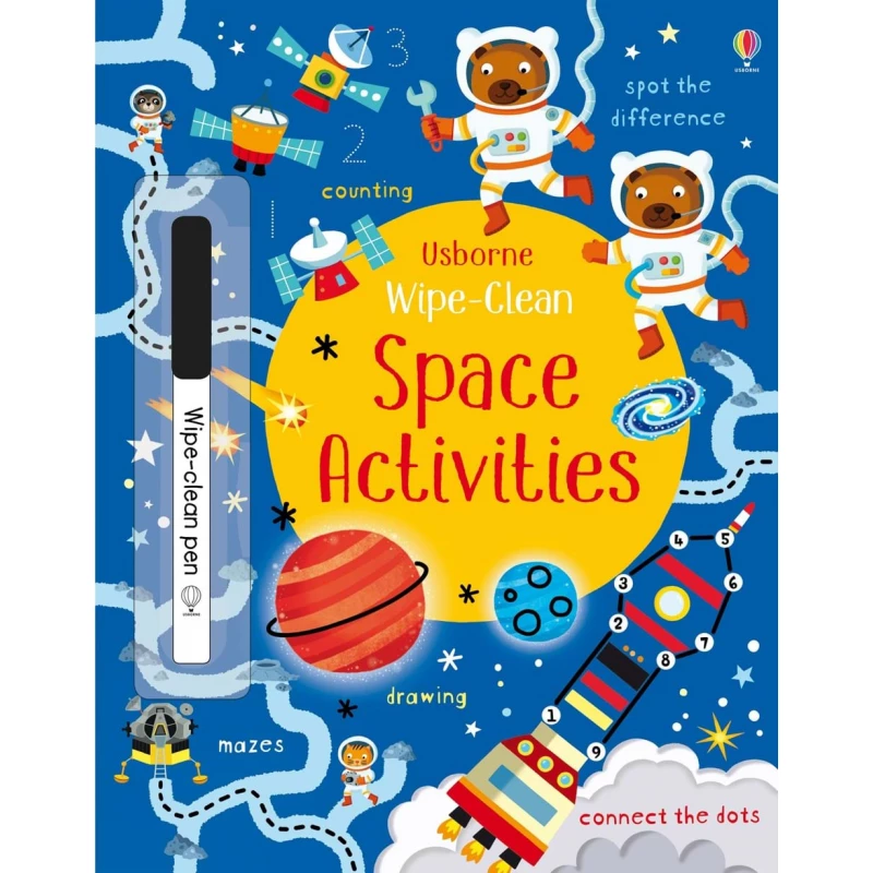 Wipe-Clean Space Activities, 24 صفحة - يو إس بورن