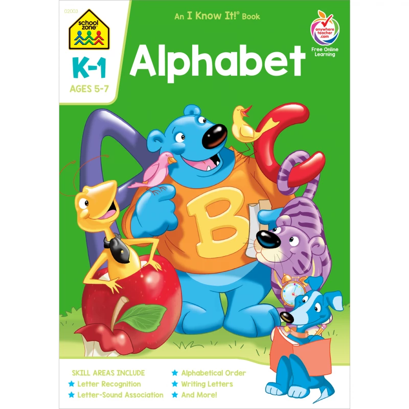 School Zone Alphabet Grades K-1 Workbook, 32 pages - سكول زون
