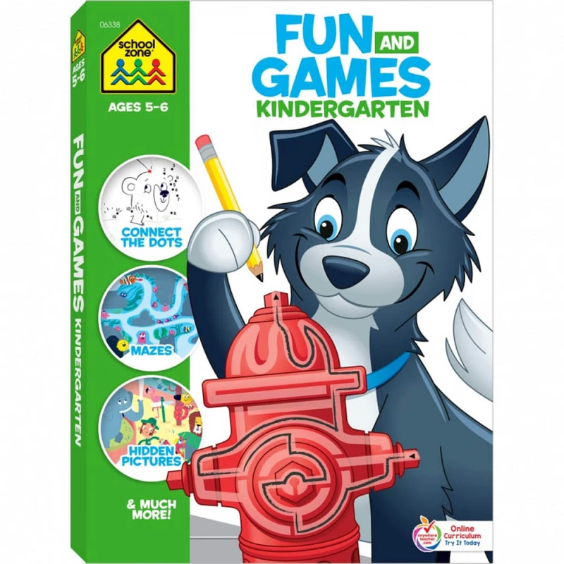 School Zone Fun & Games Kindergarten Ages 5-6, 320 pages - سكول زون