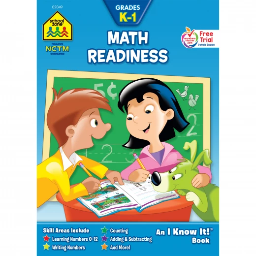 School Zone Math Readiness Grades K-1 Workbook, 32 pages School Zone Math Readiness Grades K-1 Workbook, 32 pages
