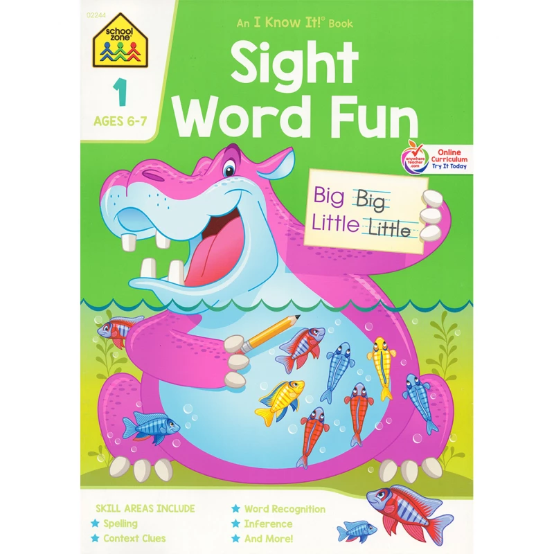 School Zone Sight Word Fun Grade 1 Workbook, 64 pages - سكول زون