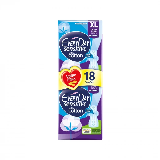 EveryDay Sensitive Pads Extra Long, 18 pads EveryDay Sensitive Pads Extra Long, 18 pads