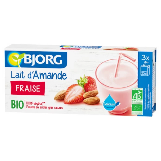 Bjorg Organic Almond Strawberry Drink, 600ml Bjorg Organic Almond Strawberry Drink, 600ml