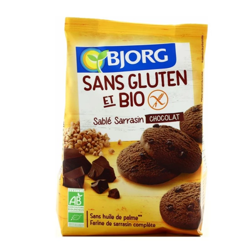 Bjorg Organic Gluten Free Buckwheat Chocolate Biscuit, 250g - بي جورج