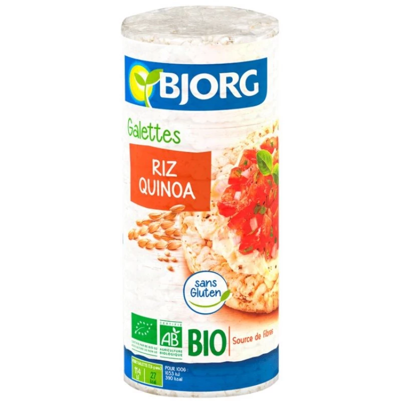 Bjorg Organic Gluten Free Rice Cake with Quinoa, 130g - بي جورج