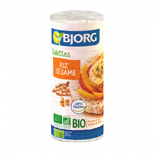 Bjorg Organic Gluten Free Rice Cake with Sesame, 130g