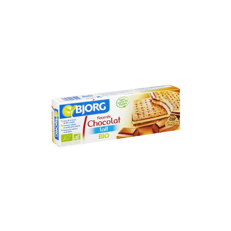 Bjorg Organic Milk Chocolate Biscuits, 225g - بي جورج