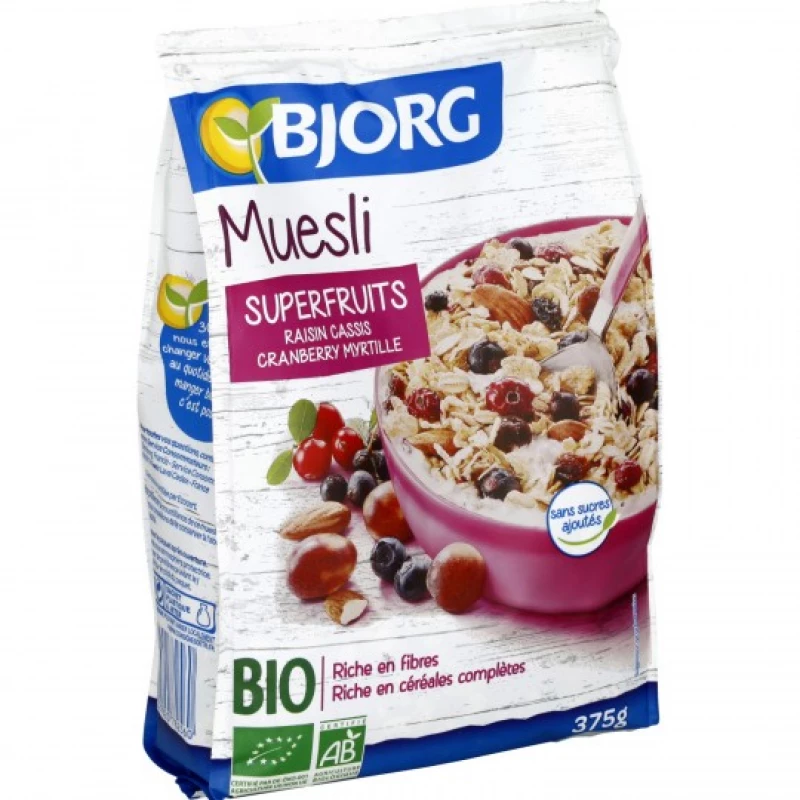 Bjorg Organic Muesli with Fruits, 375g - بي جورج
