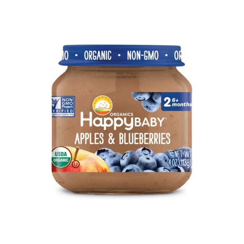 Happy Baby Fruit Snacks Apples & Blueberries Baby Food, 113 g - هابي بيبي