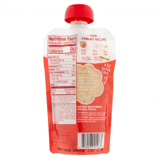 Happy Tot Fruit, Yogurt & Grain Blend, Apples, Cinnamon, Yogurt & Oats, Organics, Pouch - هابي توت - Image 2