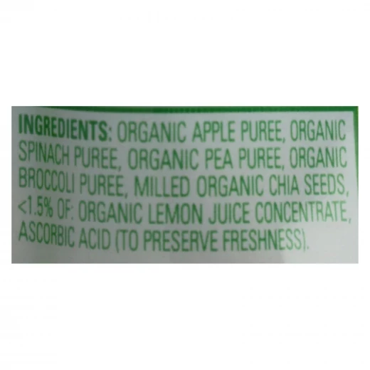 Happy Tot Organics Super Foods Organic Apples, Spinach, Peas & Broccoli + Super Chia Fruit & Veggie Blend 120 g - هابي توت - Image 2