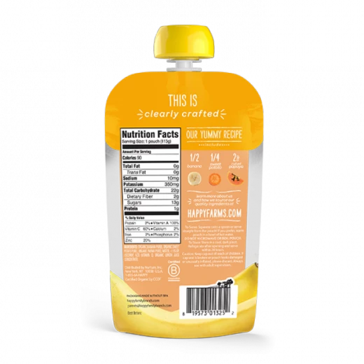 Happy Baby Pureed Baby Food Bananas & Sweet Potatoes, 113 g - هابي بيبي - Image 3
