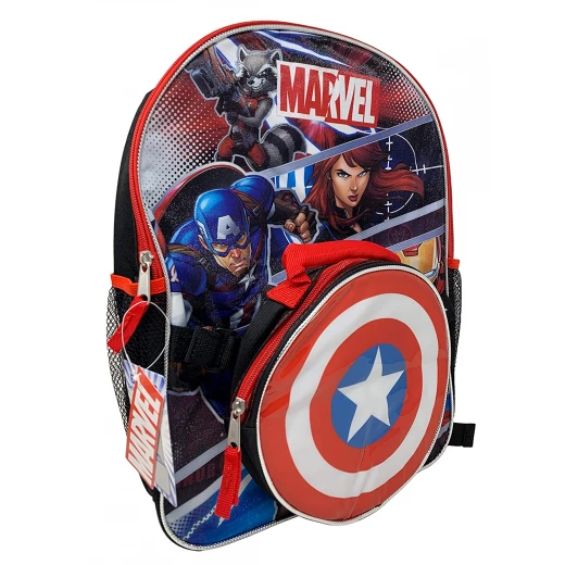 Avengers Backpack with Shaped Lunch Bag, 41 cm - مارفيل - Image 3