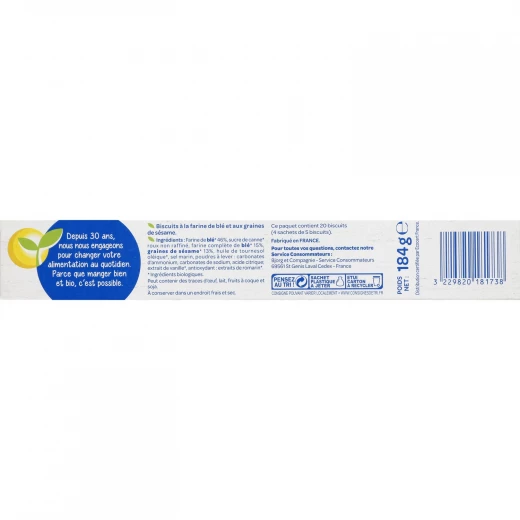 BJORG Organic Sesame Cookies, 184 g - بي جورج - Image 3