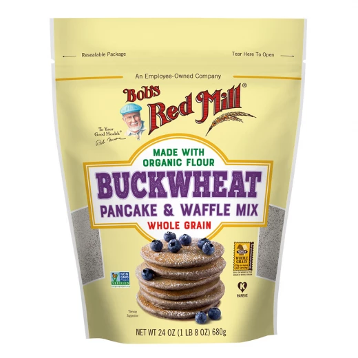 Bob's Red Mill خليط البان كيك والوافل الحنطة السوداء 680 جرام Bob's Red Mill خليط البان كيك والوافل الحنطة السوداء 680 جرام