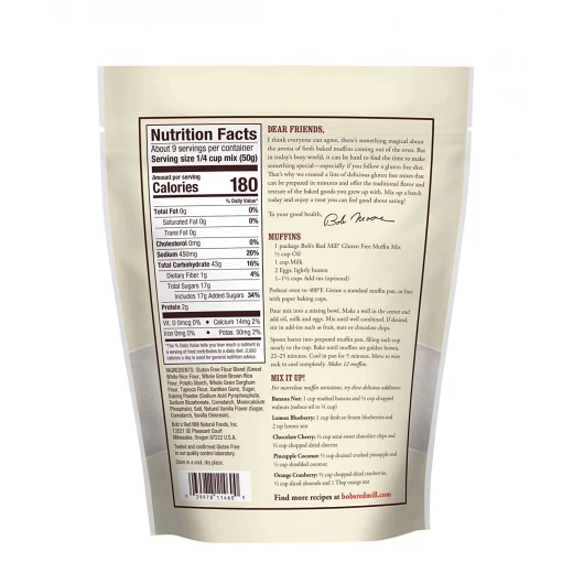 Bob's Red Mill Gluten Free Muffin Mix, 454 g - بوبز ريد ميل - Image 2