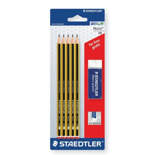 Staedtler Graphite Pencil HB 5 Piece and 1 Eraser Staedtler Graphite Pencil HB 5 Piece and 1 Eraser