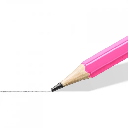 Staedtler Wopex Neon Graphite Pencil Kit - Pink with Sharpener and Eraser - ستدلر - Image 4