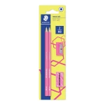 Staedtler Wopex Neon Graphite Pencil Kit - Pink with Sharpener and Eraser - ستدلر