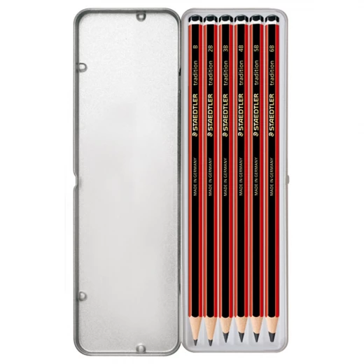 Staedtler Tradition Softlead Pencil, Tin of 6 - ستدلر - Image 4