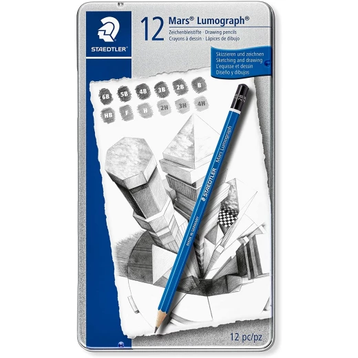 Staedtler Mars Lumograph - Fine Point Pencils Pack of 12 Staedtler Mars Lumograph - Fine Point Pencils Pack of 12