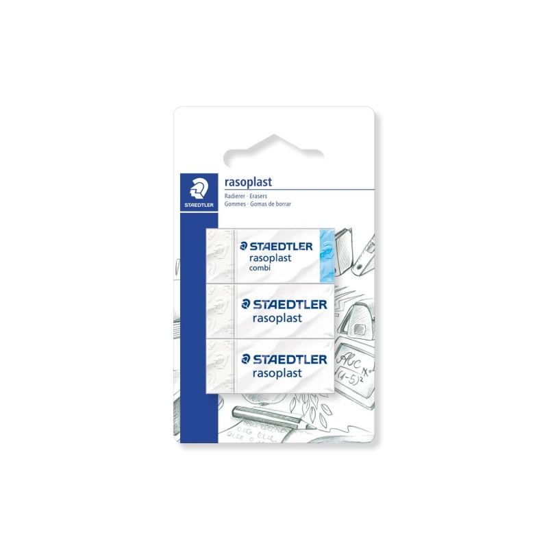 Staedtler Rasoplast Eraser Set, 1 x Rasolplast Combi Eraser, 2 X Rasoplast Eraser - ستدلر