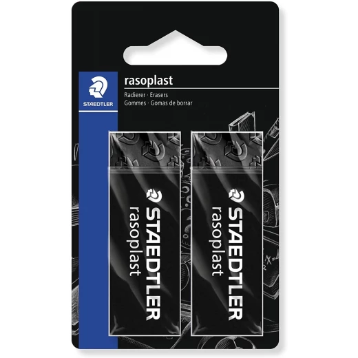 Staedtler Rasoplast Eraser Pack of 2, Black Staedtler Rasoplast Eraser Pack of 2, Black