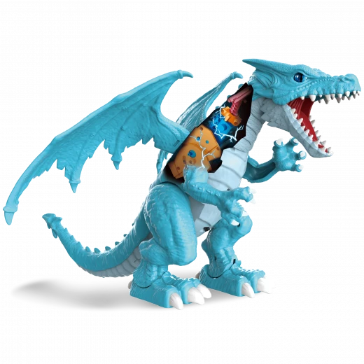 Zuru Robo Alive Roaring Ice Dragon Battery-Powered Robotic Toy, Blue - زورو - Image 4