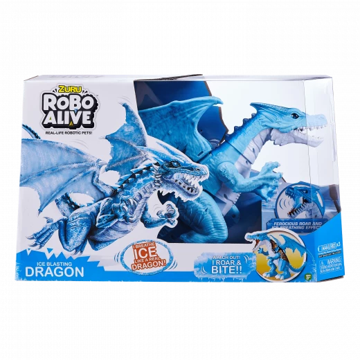 Zuru Robo Alive Roaring Ice Dragon Battery-Powered Robotic Toy, Blue Zuru Robo Alive Roaring Ice Dragon Battery-Powered Robotic Toy, Blue