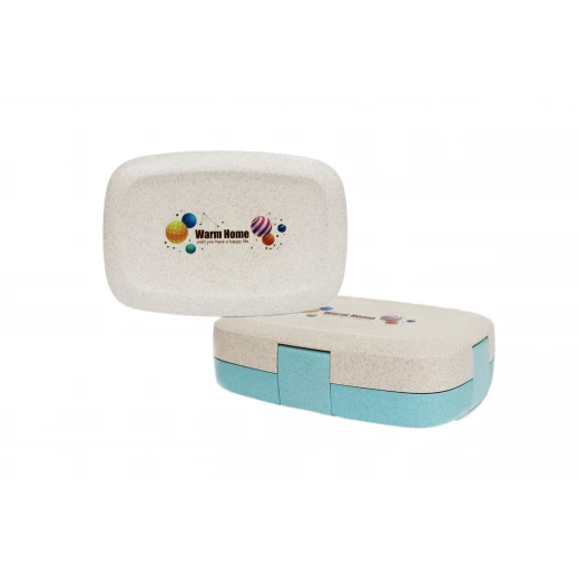 Elliptical Kids School Lunch Box, Blue&Brown Elliptical Kids School Lunch Box, Blue&Brown